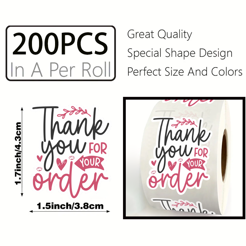 200Piece/roll  Thank You for Y - Sticker Label Roll review and price