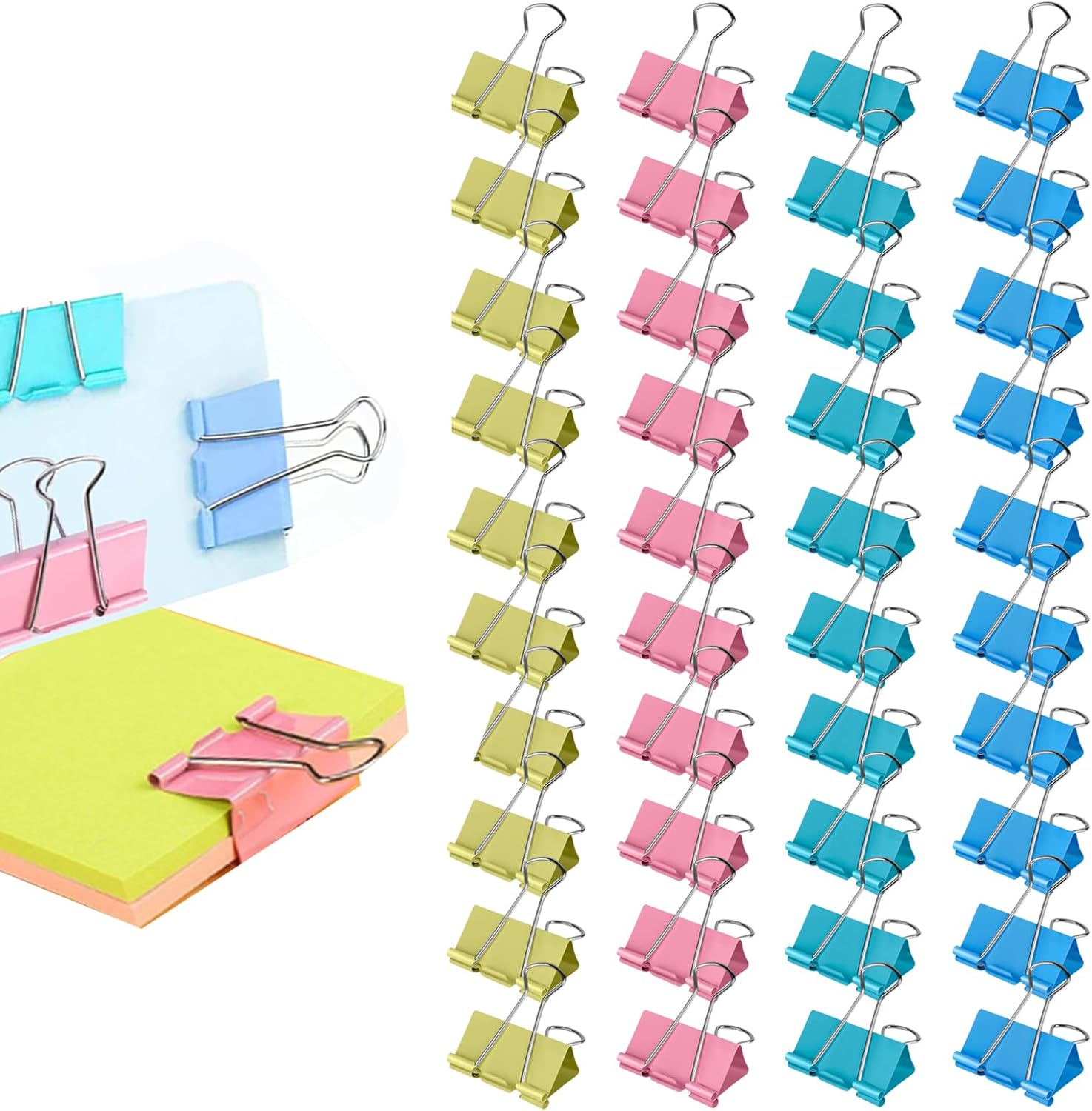 Foldback Clips, 40 Paper Clips - Binder Clip Assorted review and price